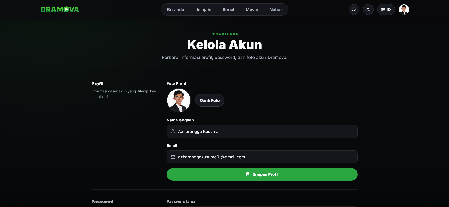 Account Management Page
