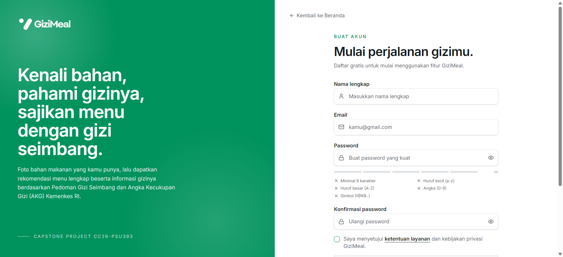 Sign Up Page