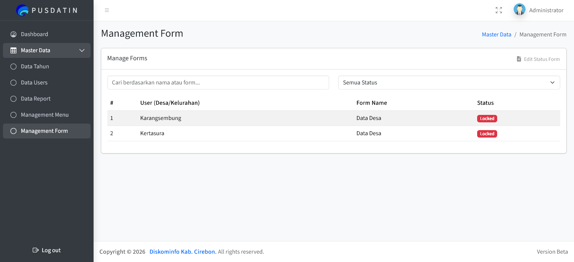 Form Management Page