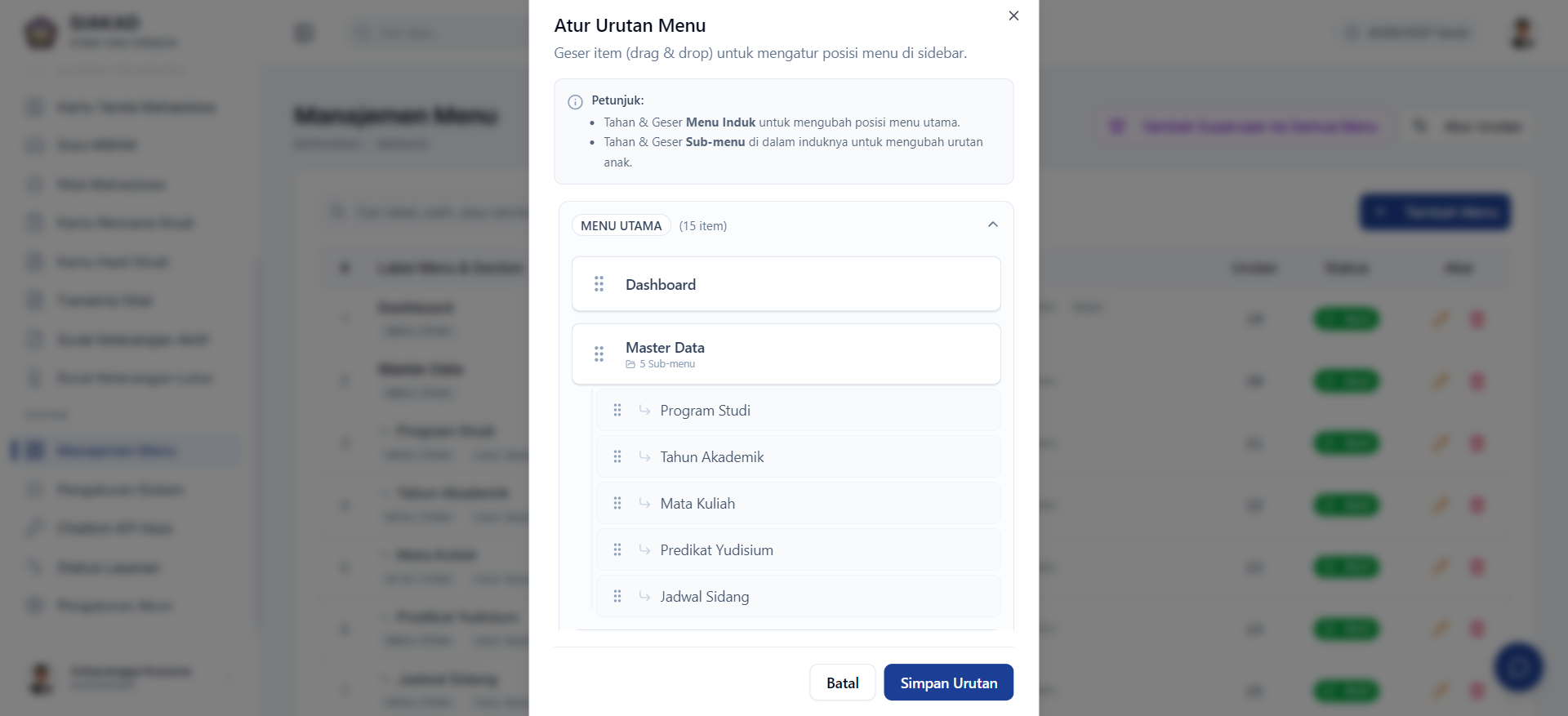 Reorder Navigation Menu