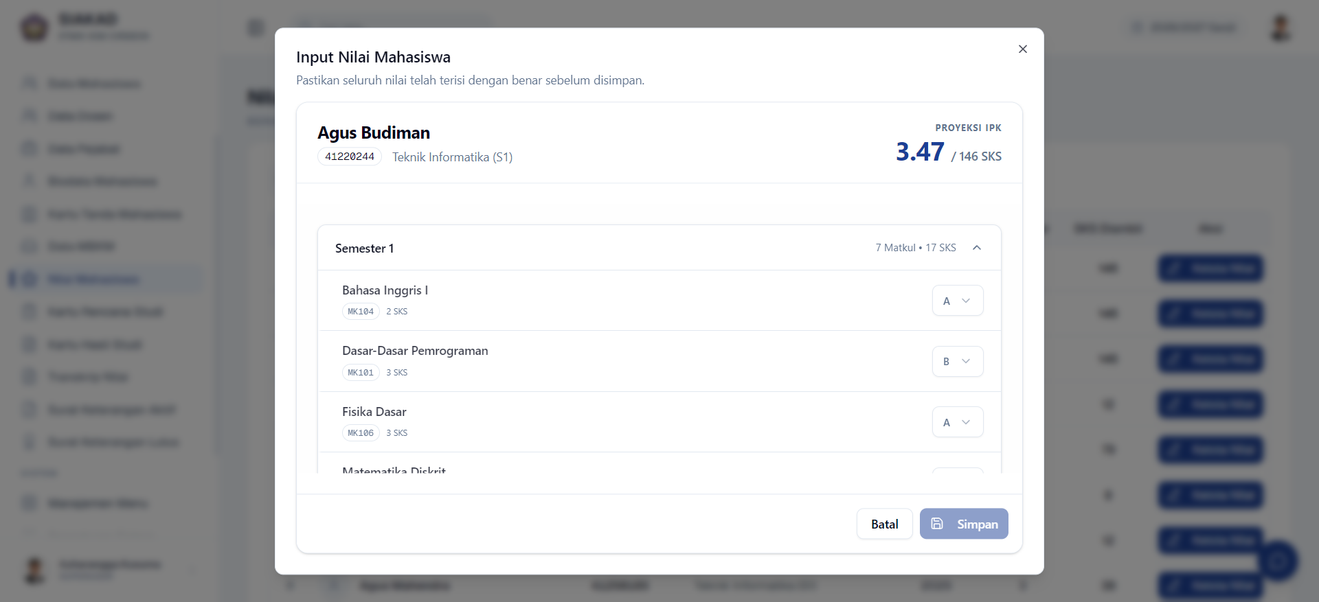 Input Student Grades
